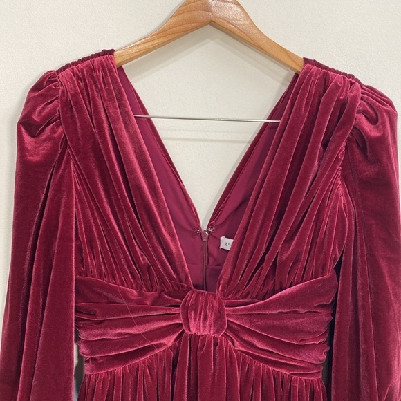 Gianni Binni Velvet Mini Dress Plunge Neckline - Picture 3 of 13